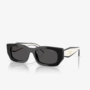 Prada PR B05S Black and White Rectangular Sunglasses